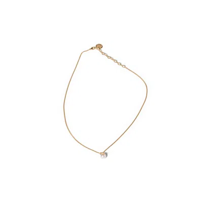 Miu Miu Metal And Pearl Necklace In Gold/cream