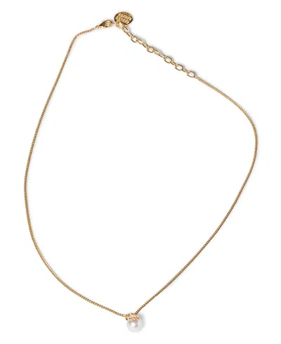 Miu Miu Metal And Pearl Necklace In Gold