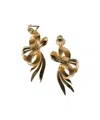 Miu Miu Metal Bow Earrings In Gold