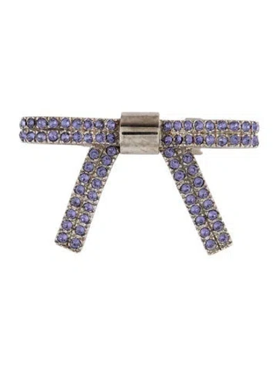 Pre-owned Miu Miu Metal Bow Hair Clip In Blue