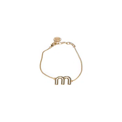 Miu Miu Metal Bracelet In Gold