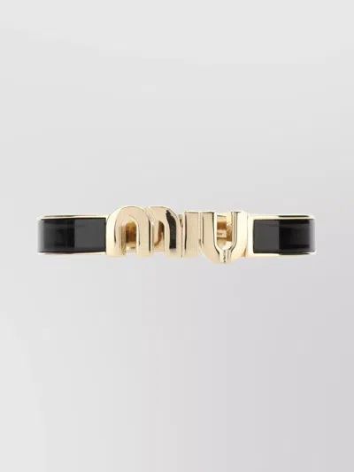 Miu Miu Metal Bracelet With Adjustable Length And Buckle In Black