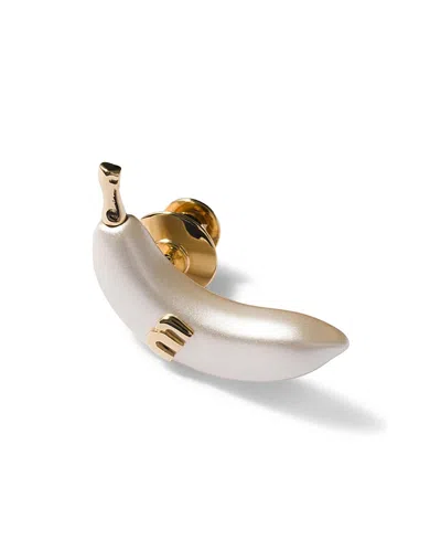 Miu Miu Metal Brooch, 1.18 H In Metallic