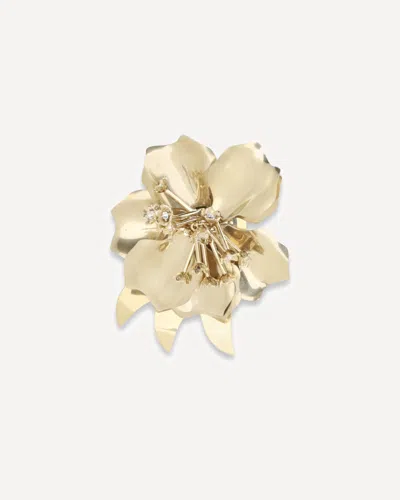 Miu Miu Metal Brooch With Crystals In Gold