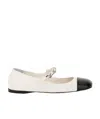 Miu Miu Ankle Strap Ballerinas In White