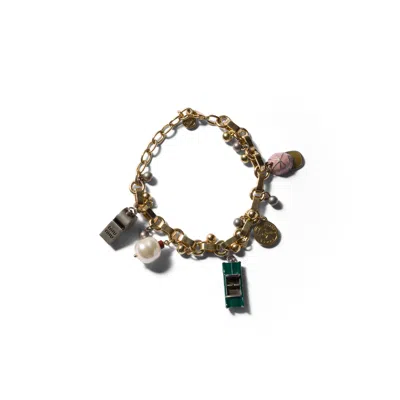 Miu Miu Metal Charm Bracelet In Neutral
