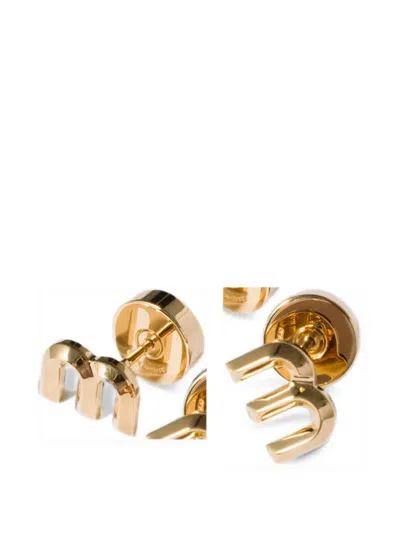 Miu Miu Metal Earrings In Gold