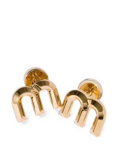 Miu Miu Metal Earrings In Gold