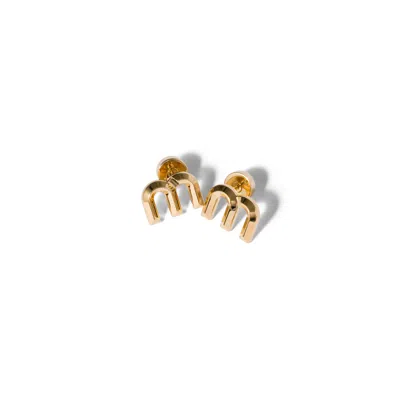 Miu Miu Metal Earrings In Gold