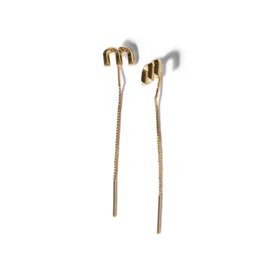 Miu Miu Metal Earrings In Gold