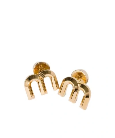 Miu Miu Metal Earrings In Gold