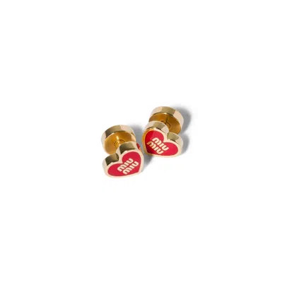 Miu Miu Metal Earrings In Green