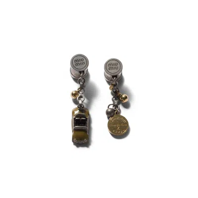Miu Miu Metal Earrings In Orange