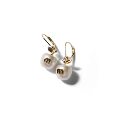 Miu Miu Metal Earrings With Pendant In Gold