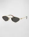 Miu Miu Pale Gold Metal Sunglasses In Pale Gold