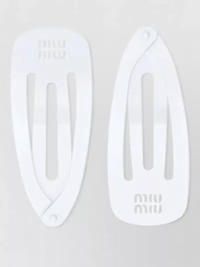 Miu Miu Metal Hair Accessory Collection Refined In White