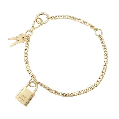 Pre-owned Miu Miu Metal Handbag Charm () In Gold