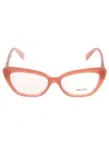 Miu Miu Metal Hinges Cat-eye Glasses In 10m1o1