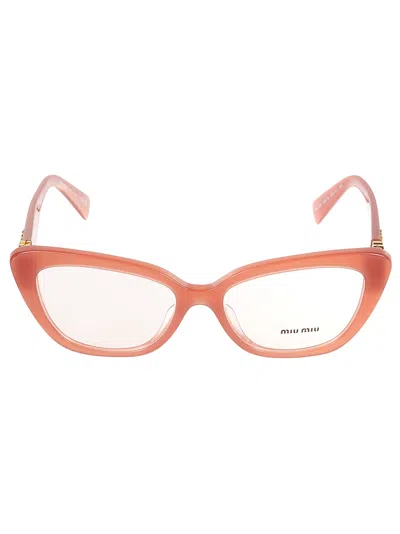 Miu Miu Metal Hinges Cat-eye Glasses In 10m1o1