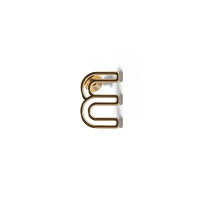 Miu Miu Metal Logo Brooch In Gold