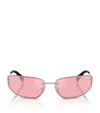 Miu Miu Pink Mirror Lilac Wrap Ladies Sunglasses Mu A50s 1bc70j 68 In Silver