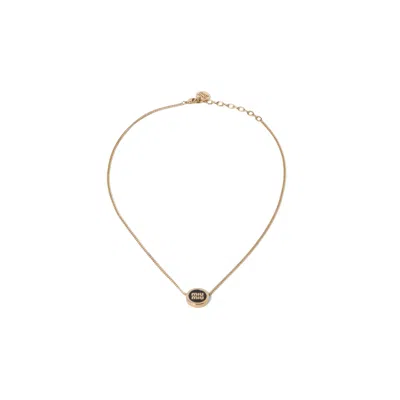 Miu Miu Metal Necklace In Metallic