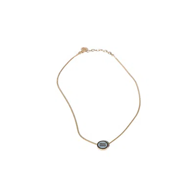 Miu Miu Metal Necklace In Metallic