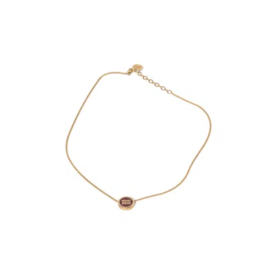 Miu Miu Metal Necklace In Gold