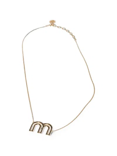 Miu Miu Metal Necklace In Purple