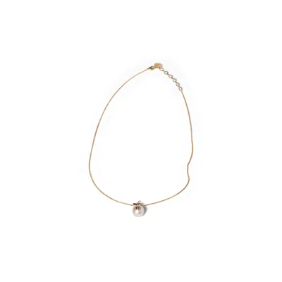 Miu Miu Metal Necklace With Pendant In Gold