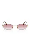 Miu Miu Womens Gold Mu A54s Oval-frame Metal Sunglasses In Gold
