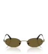 Miu Miu Womens Gold A54s Oval-frame Metal Sunglasses In Brown