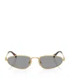 Miu Miu Womens Gold Mu A52s Oval-frame Metal Sunglasses In Gray