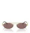 Miu Miu Miu Mens Gold Mu 54zs Oval-frame Metal Sunglasses In Gold
