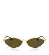 Miu Miu 0mu 56zs Angular Gold Metal Sunglasses In Gold