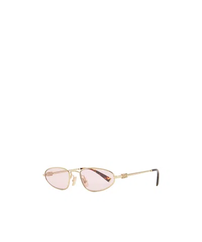 Miu Miu Metal Oval Sunglasses In Neutral