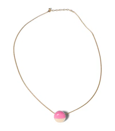Miu Miu Metal Pendant Necklace In Gold