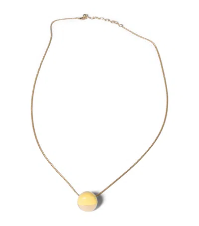 Miu Miu Metal Pendant Necklace In Brown