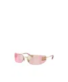 Miu Miu 75mm Oversize Rectangular Wrap Sunglasses In Multi