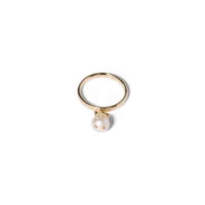 Miu Miu Metal Ring With Pendant In Gold