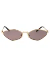 Miu Miu Metal Geometric Oval Sunglasses