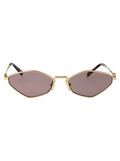 MIU MIU MIU MIU METALLIC GOLD SUNGLASSES