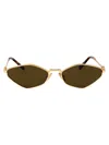 Miu Miu Womens Gold Mu 56zs Irregular-frame Metal Sunglasses