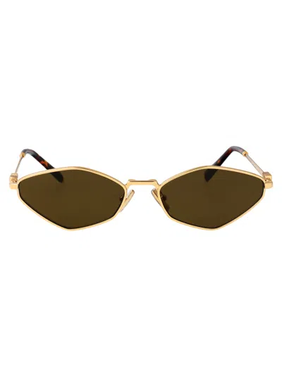 MIU MIU MIU MIU METALLIC GOLD SUNGLASSES