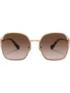 Miu Miu Metallic Round-frame Sunglasses In Gold