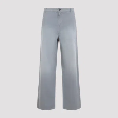 Miu Miu Metallic Straight Leg Trousers For Women In Gray