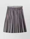Miu Miu Mid-length Pleated Skirt Elastic Waistband In Gray