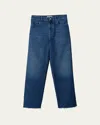 Miu Miu Five-pocket Straight-leg Jeans In Bleu