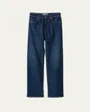 Miu Miu Mid Rise Raw Hem Jeans In F0008 Bleu