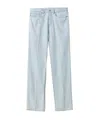 Miu Miu Five-pocket Chambray Denim Jeans In White